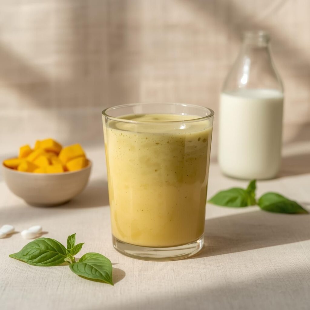 Mango Coconut Basil Smoothie