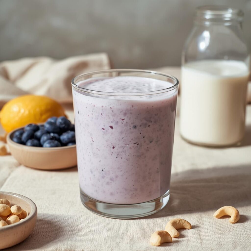 Blueberry Lemon Cashew Breakfast Smoothie