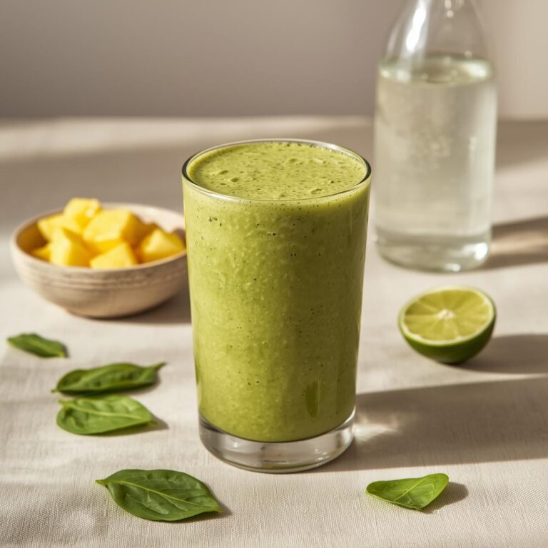 Spinach Pineapple Lime Green Smoothie