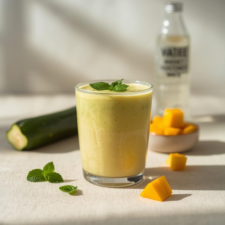 Zucchini Mango Mint Green Smoothie