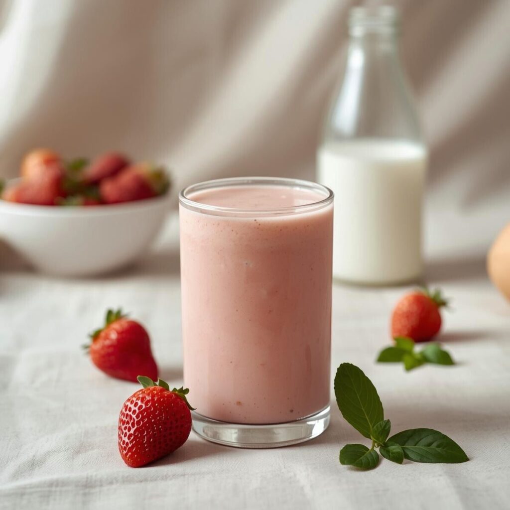 Strawberry Basil Coconut Smoothie