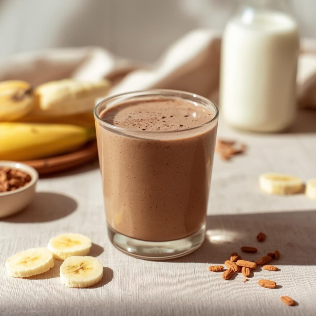 Banana Cacao Tahini Protein Smoothie
