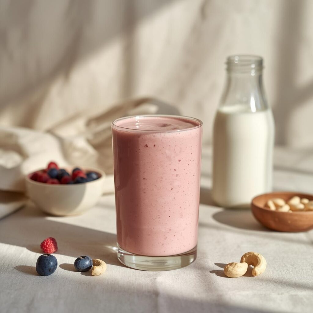 Berry Cashew Cream Protein Smoothie