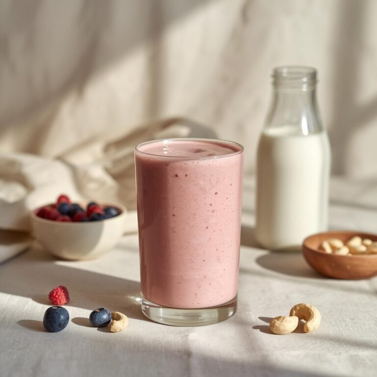 Berry Cashew Cream Protein Smoothie